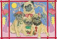 Ten Cards Pack PUG Dog Breed Christmas Cards USA made