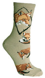 Wildlife RED FOX Adult Size Medium Socks/Stone USA made...Price Lowered