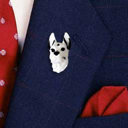 Resin Pin GREAT DANE HARLEQUIN Dog Head Resin Hat Pin Tietac Pin Jewelry