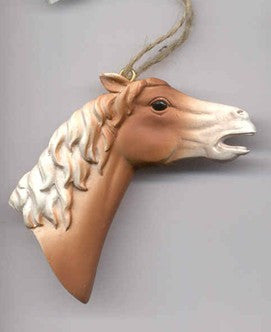 Resin MUSTANG Horse Head Palomino Xmas Ornament...Clearance Priced
