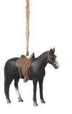 Resin DARK BROWN Horse WESTERN SADDLE Xmas Ornament...Clearance Priced
