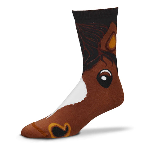 Horse Adult Socks CARTOON HORSE Silly Horse Womens size Medium 6-10