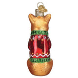 Old World Christmas WELSH CORGI w/Sweater Blown Glass Dog Ornament