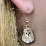 Dangle Style POODLE SILVER  Dog Head Resin Earrings Jewelry