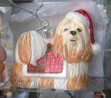 Delicate SHIH TZU TAN II Glass Dog Breed Xmas Ornament RETIRED