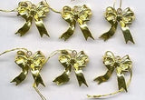 Miniature Gold Plastic BOWS Crafts/Mini Orns Set of 6