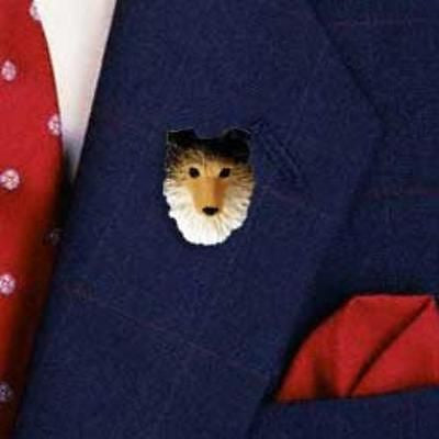 Resin Pin SHELTIE SABLE Dog Head Resin Hat Pin Tietac Pin Jewelry