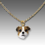 Dog on Chain JACK RUSSELL BROWN Resin Dog Head Necklace Pendant