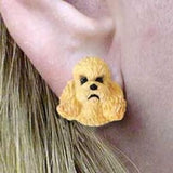 Post Style POODLE MINIATURE APRICOT Resin Dog Head Post Earrings