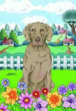 Outdoor Garden Flag Weimaraner Dog Breed Spring Colors Small Flag made USA