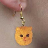 Cute Feline PERSIAN RED CAT Resin Dangle Earrings...Clearance Priced
