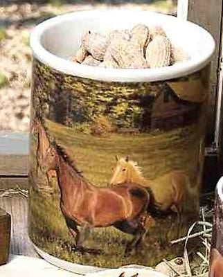Horsey Kitchen HORSE Design Heavy Solid Ceramic Crock CLEARANCE SALE