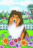 Large Flag Shetland Sheepdog Dog Breed House Flag 28 x 40...Price Reduced