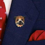 Resin Pin BULLDOG BROWN Dog Head Resin Hat Pin Tietac Pin Jewelry