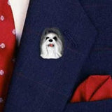 Resin Pin SHIH TZU GRAY Dog Head Resin Hat Pin Tietac Pin Jewelry