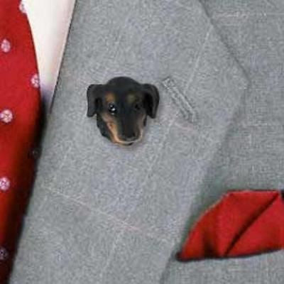 Resin Pin DACHSHUND BLACK Dog Head Resin Hat Pin Tietac Pin Jewelry