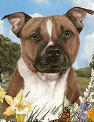 Dog Breed Flag Pitbull Terrier Dog Small Size Outdoor Garden Flag
