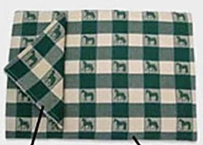 Horsey Kitchen HORSE Design Green Check Placemat set of 4 CLEARANCE SALE