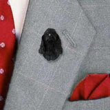 Resin Pin COCKER SPANIEL BLACK Dog Head Resin Hat Pin Tietac Pin Jewelry
