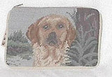 Needlepoint LABRADOR YELLOW Dog Cosmetic Bag Zippered ...Clearance Priced