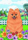 Large Flag Pomeranian Dog Breed House Flag 28 x 40...Price Reduced