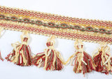 Decorative Rust/Tan Mix Tassel Fringe Trim 3 1/4" wide 3 YRDS CLEARANCE SALE