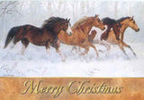 Xmas Cards Running Herd of HORSES Snow Scene Cards 10 per box