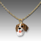 Dog on Chain BEAGLE Resin Dog Head Necklace Pendant