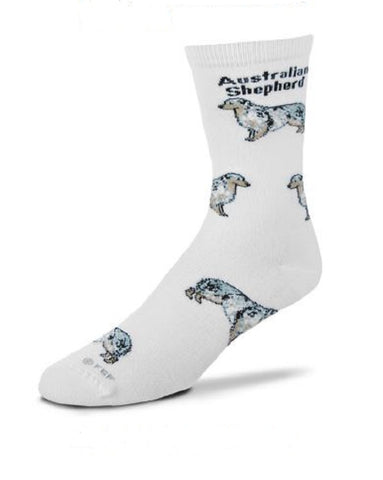 Adult Medium AUSTRALIAN SHEPHERD Dog Breed Poses Footwear Dog Socks