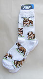 Adult Medium BULLDOG ENGLISH Dog Breed Poses Footwear Dog Socks 6-11