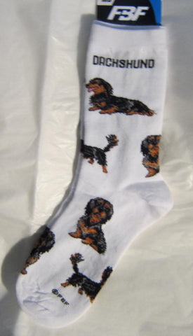 Adult Medium DACHSHUND LH Dog Breed Poses Footwear Dog Socks 6-11