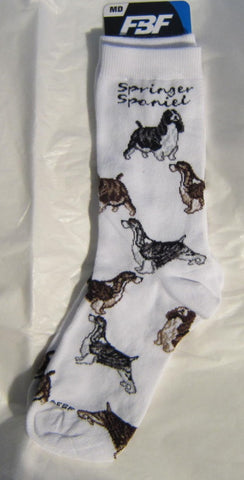 Adult Medium SPRINGER SPANIEL Dog Breed Poses Footwear Dog Socks 6-11