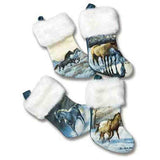 CLEARANCE..Horse Holiday HORSE Fabric Christmas Small Stockings Set of 4