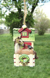 Resin HORSE BARN DOOR Christmas Ornament set of 2...Clearance Priced