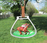 Resin RACEHORSE in STIRRUP Xmas Ornament set of 3...Clearance Priced