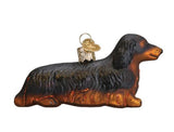 Old World Christmas DACHSHUND LONG HAIR Glass Dog Ornament w/OldWC box