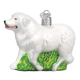 Old World Christmas GREAT PYRENEES Glass Dog Ornament w/OldWC box