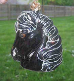 Old World Christmas HORSE HEAD Black Blown Glass Christmas Ornament