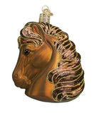 Old World Christmas HORSE HEAD Chestnut Blown Glass Ornament w/OldWC box