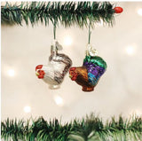 Old World Christmas ROOSTER Miniature Glass Ornament Retired 2022 w/OldWC box
