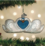 Old World Christmas SWANS in LOVE Glass Ornament Retired 2022 w/OldWC box
