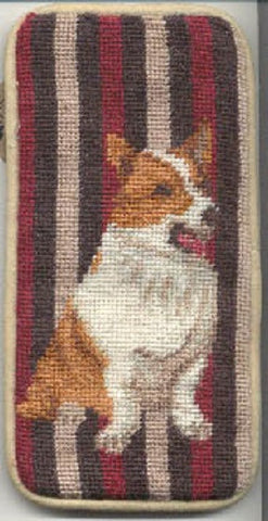 Needlepoint WELSH CORGI Dog Eyeglass Sunglass Case...Clearance Priced