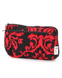 Quilted Fabric PUG Dog Breed Damask Pattern Zipper Pouch Cosmetic Bag